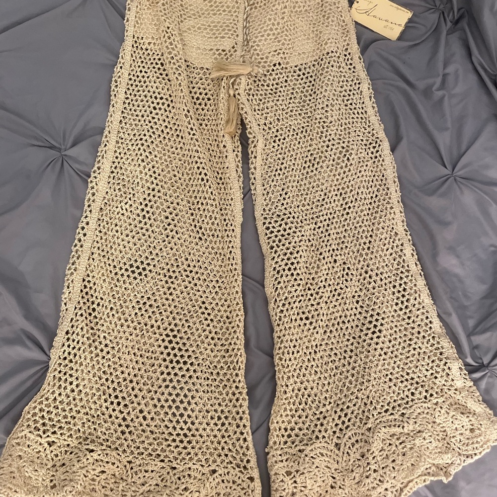 Crochet Wide-Leg Pants